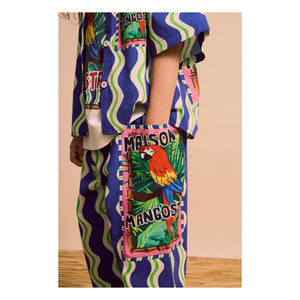 Maison Mangostan - Wave Parrot Shirt | Blue