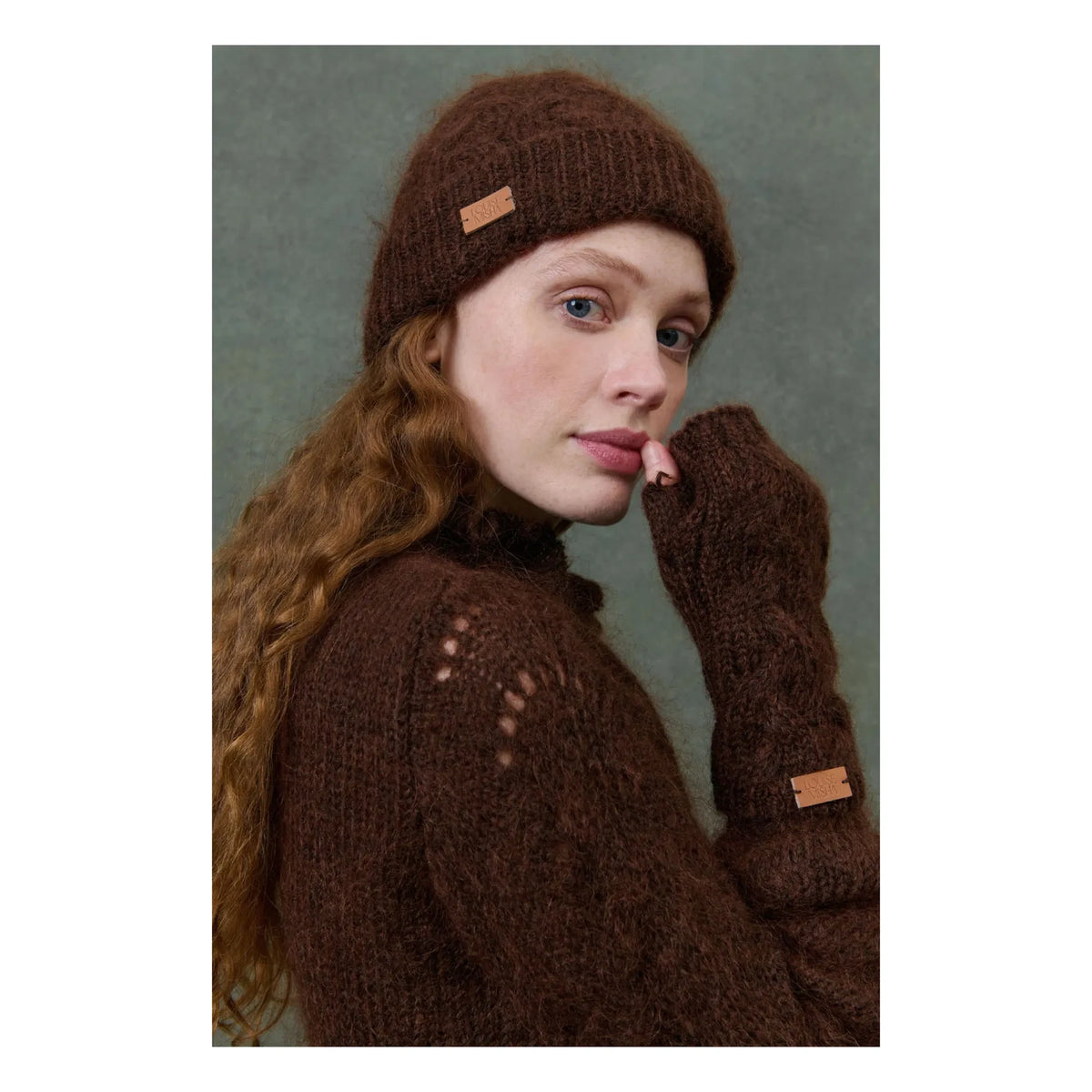 Louise Misha - Zeliette Children's Cashmere Fingerless Gloves - Women's Collection | Brown