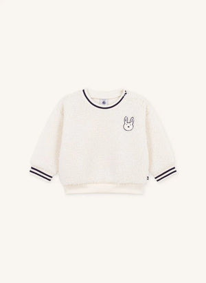 Petit Bateau - Rabbit Sherpa Sweater | Ecru