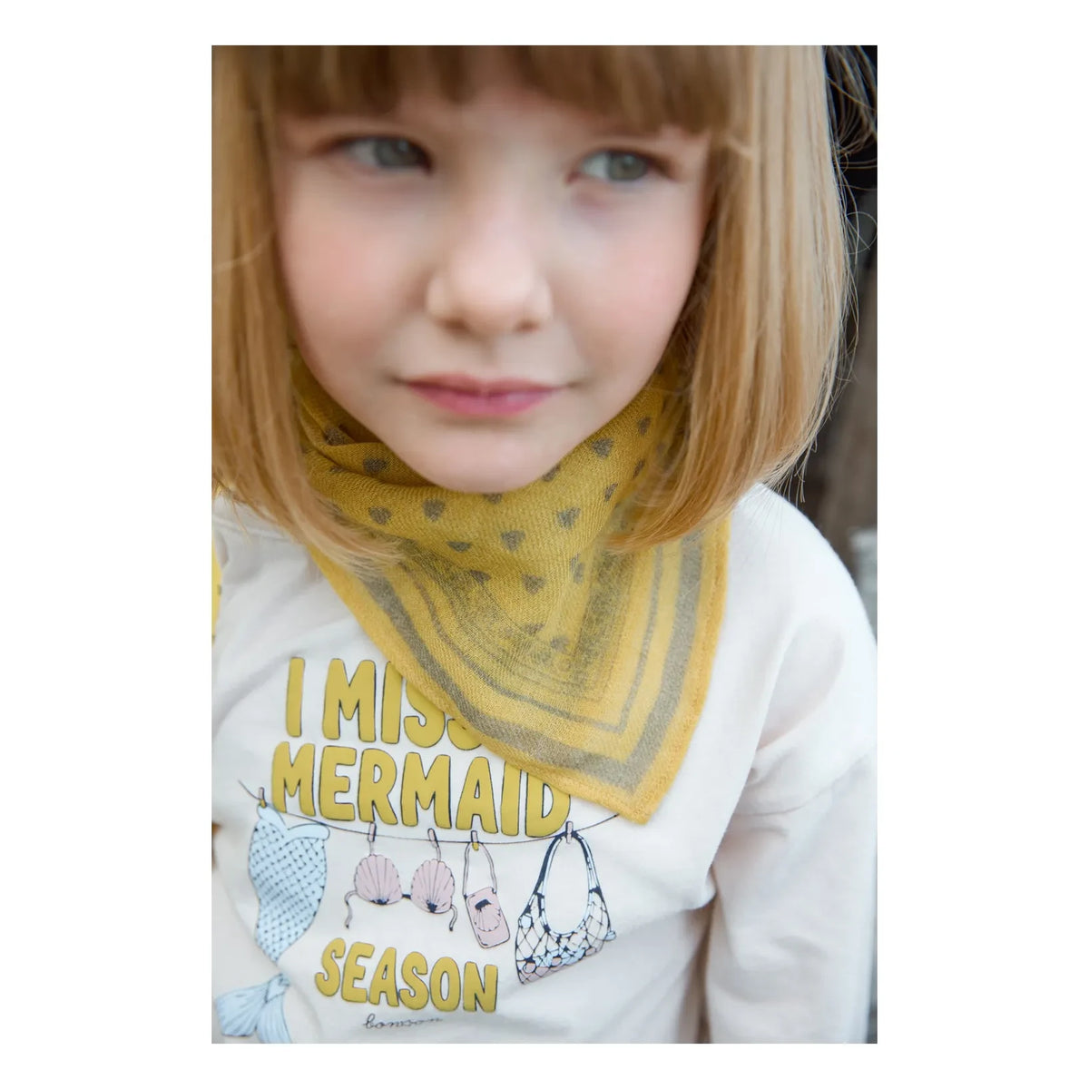 Bonton - Mustard Wool Foulove Scarf