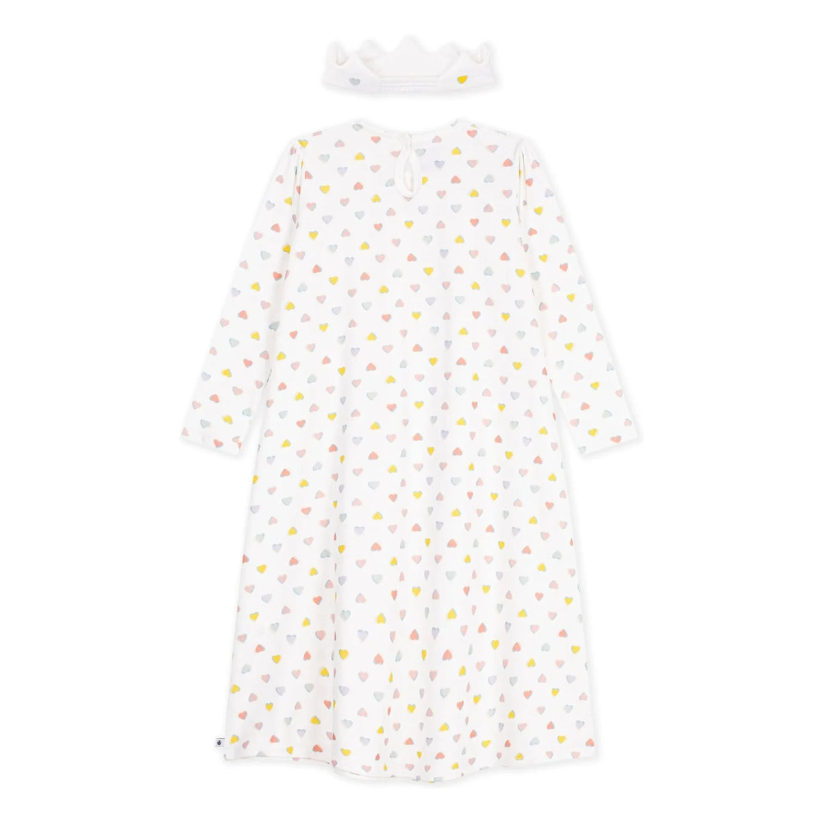Petit Bateau - Organic Cotton Heart and Crown Nightgown Set | White