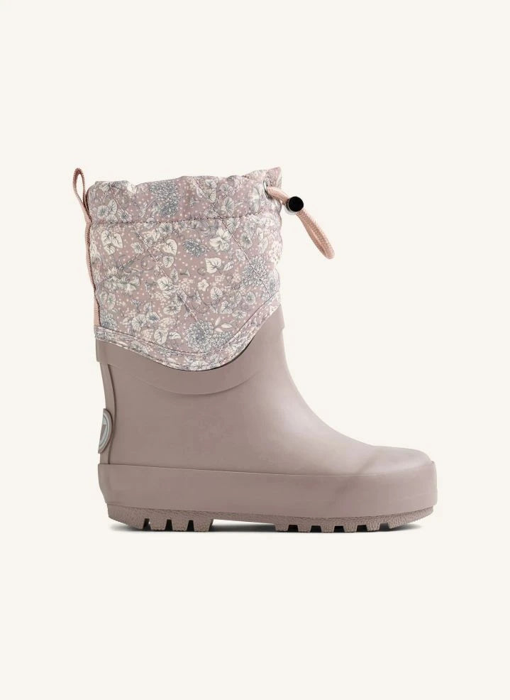 Wheat - Thermo Drizzle Floral Rain Boots | Pale Pink