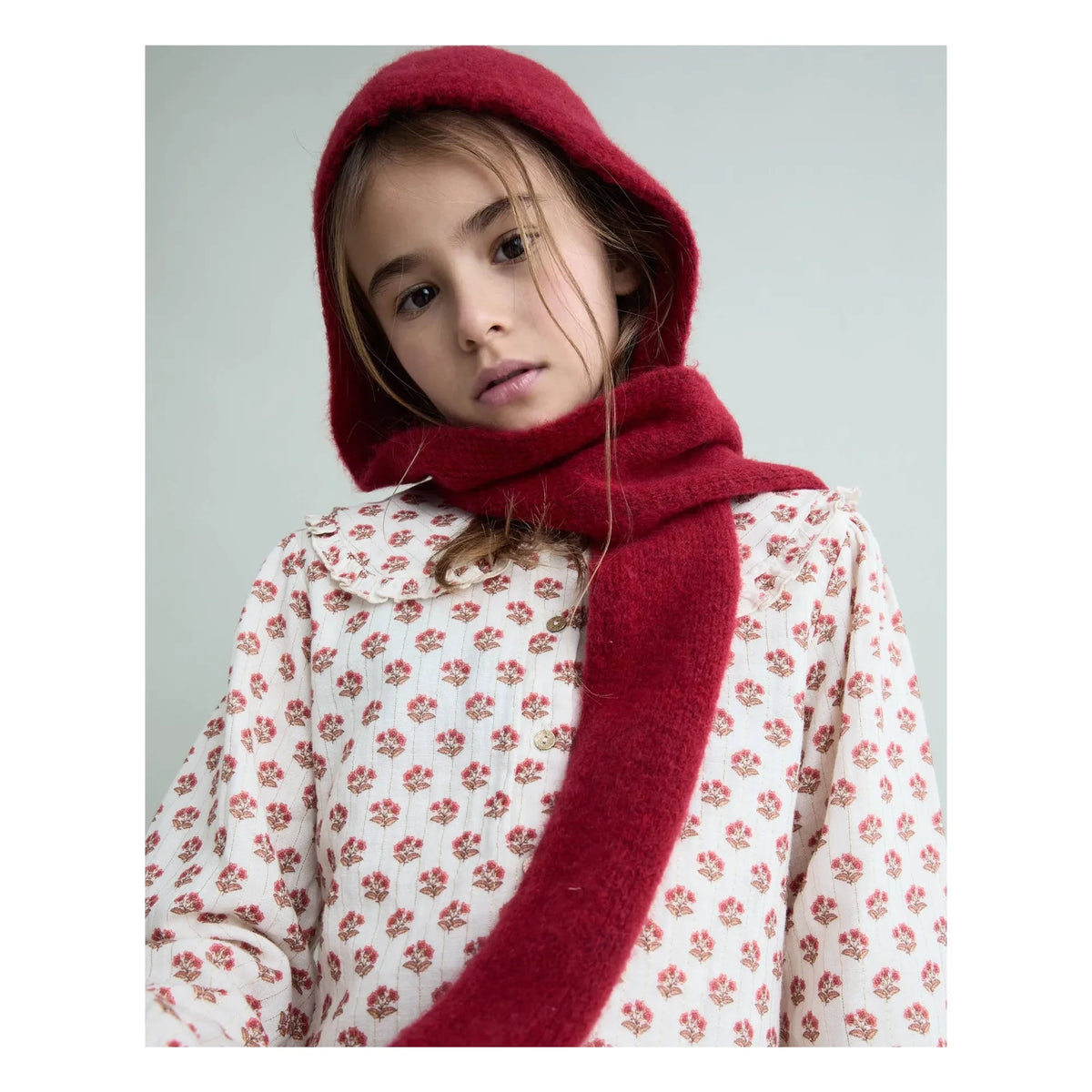 Búho - Cute Beanie Scarf | Cherry Red