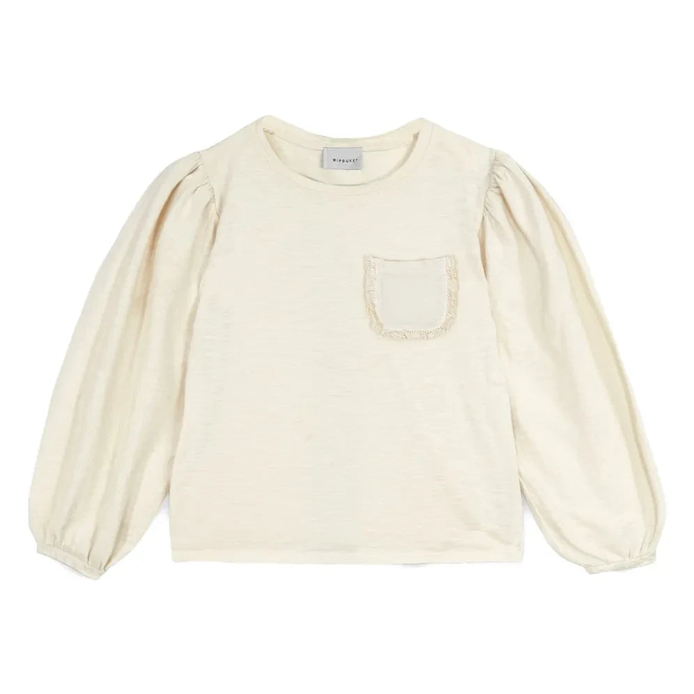 Mipounet - Pocket Detailed Lucia Organic Cotton T-Shirt | Ecru
