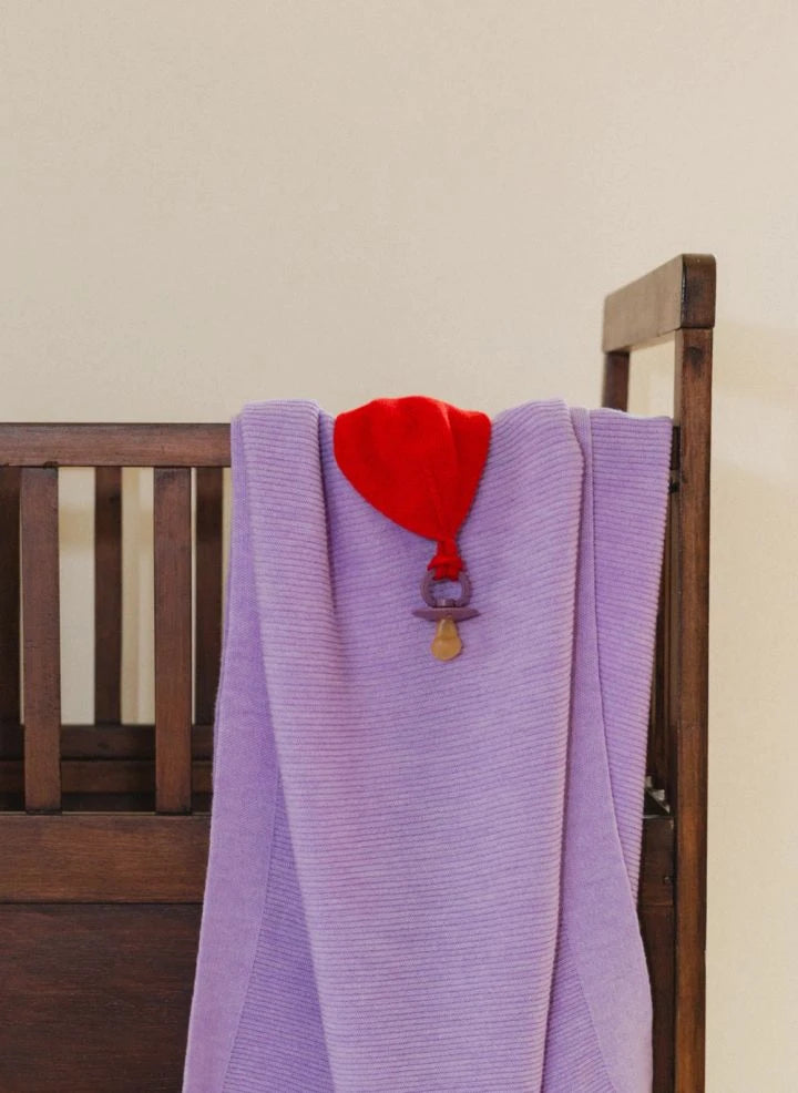 Hvid - Titi Merino Wool Pacifier Holder | Red