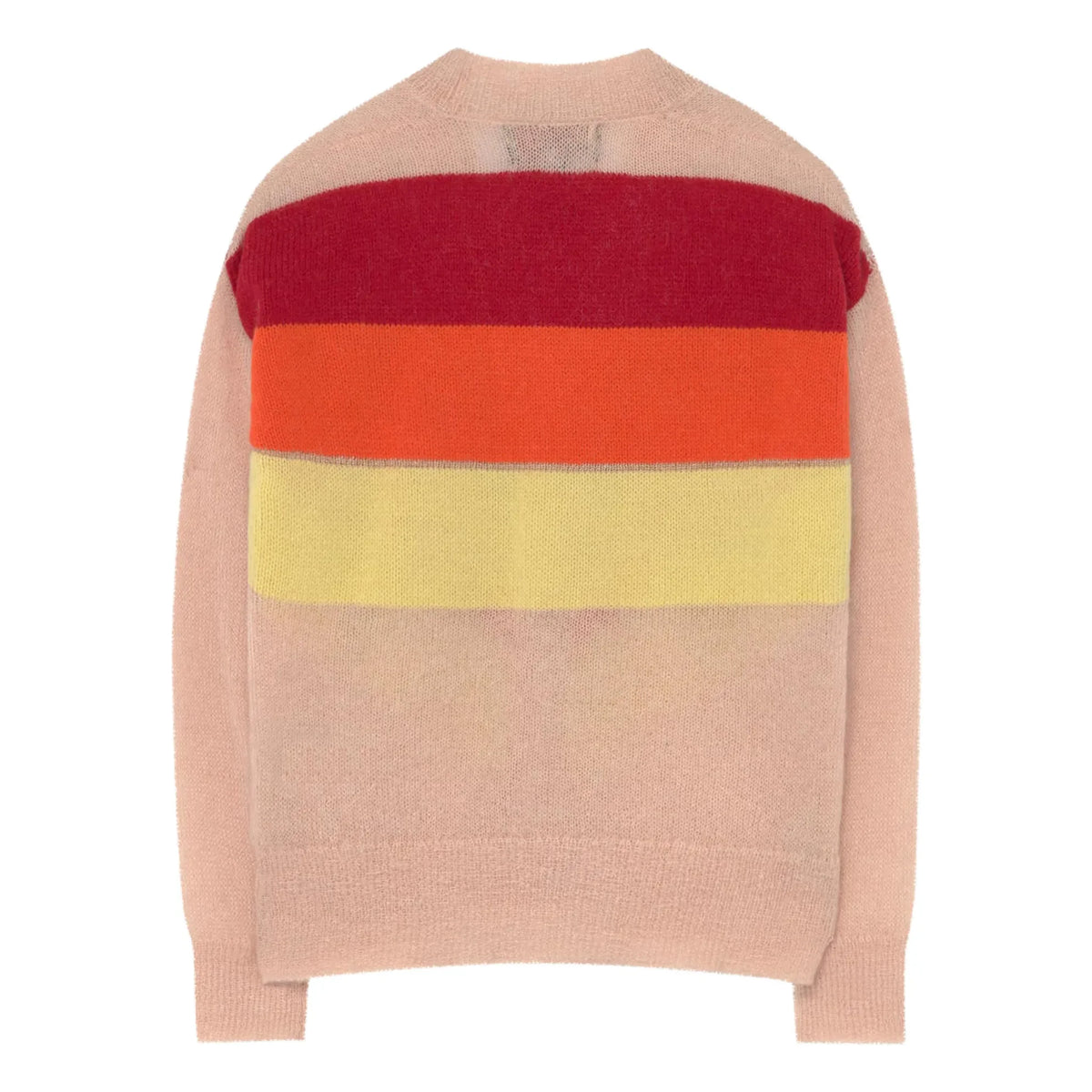 The Animals Observatory - Mohair and Alpaca Wool Striped Cardigan | Pink