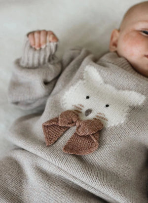 Donsje - Denna Cat Merino Wool Sweater | Light Pink