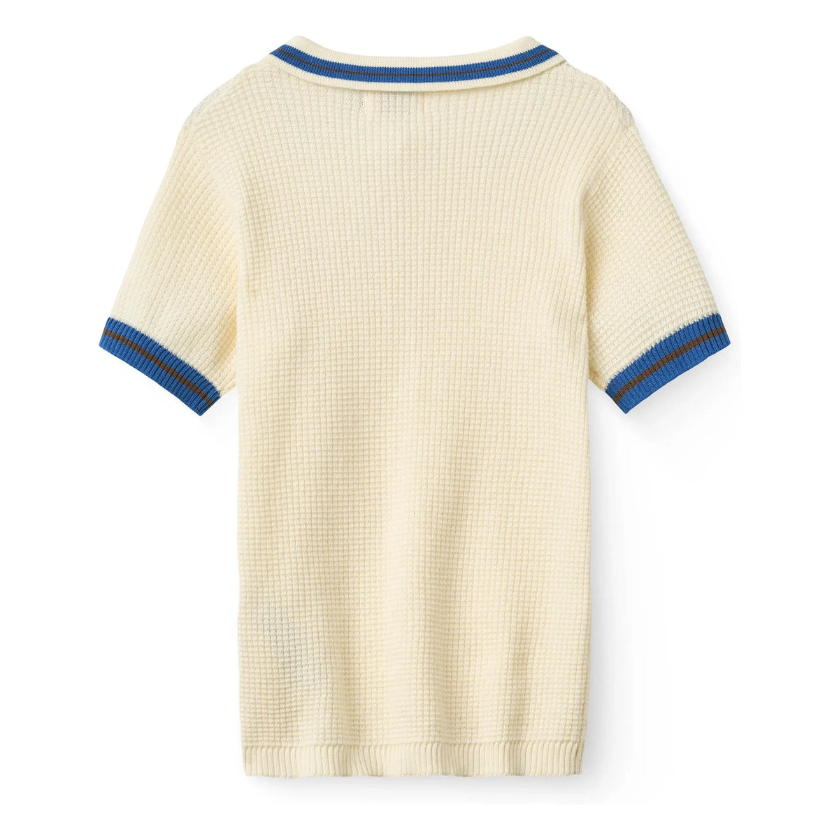 Copenhagen Colors - Fluffy Striped Organic Cotton Polo Shirt | Pale yellow