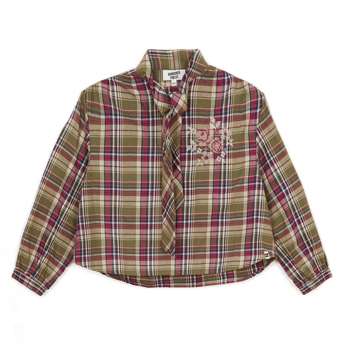 Hundred Pieces - Josephine Checkered Blouse | Forest Green