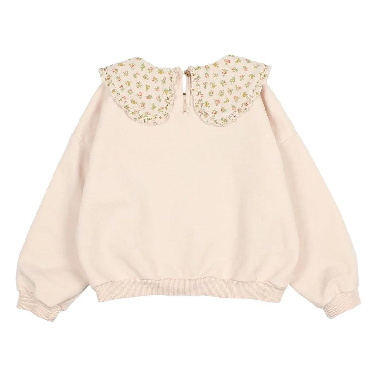Búho - Organic Cotton Cottage Floral Claudine Collar Sweatshirt | Light Pink