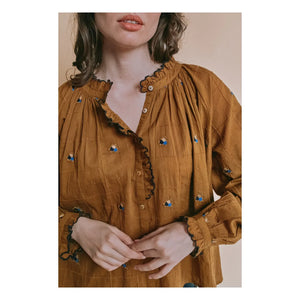 Emile et Ida - Vintage Elyana blouse | Taupe brown