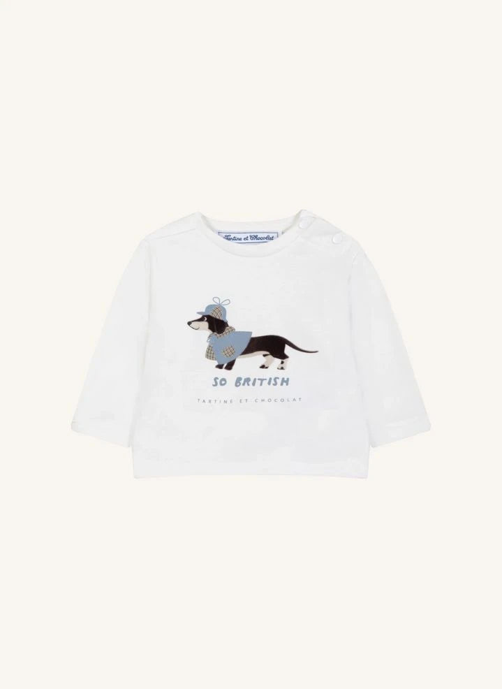 Tartine et Chocolat - British Dogs T-shirt | Ecru