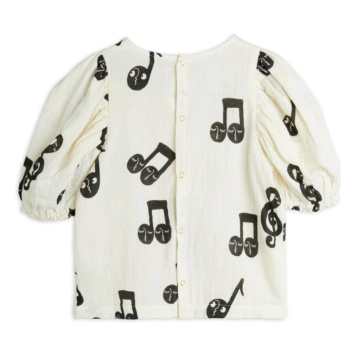Mini Rodini - Notes Organic Cotton Muslin Blouse | White
