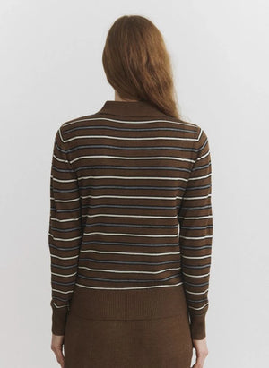 FUB - Long Sleeve Striped Polo T-Shirt