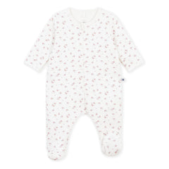 Petit Bateau - Dors Bien Fleuri Tubique Organic Cotton Pajamas | White