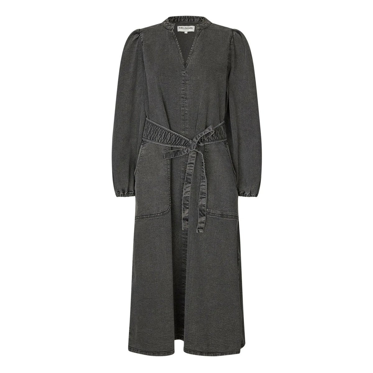 Lollys Laundry - Belted Denim Paris Dress | Washed Black