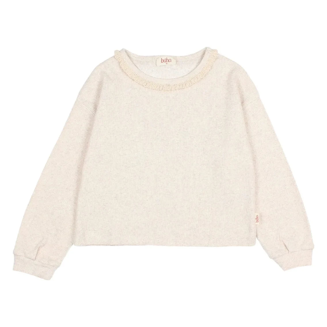 Búho - Girl's Ribbed T-Shirt | Beige