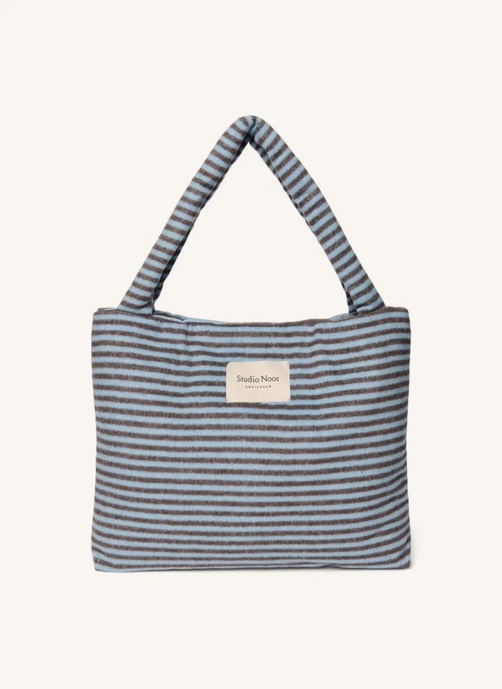 Studio Noos - Striped wool diaper bag | Light blue