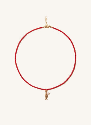 Camille Colette Studio - Pez Sea Bamboo Necklace | Red