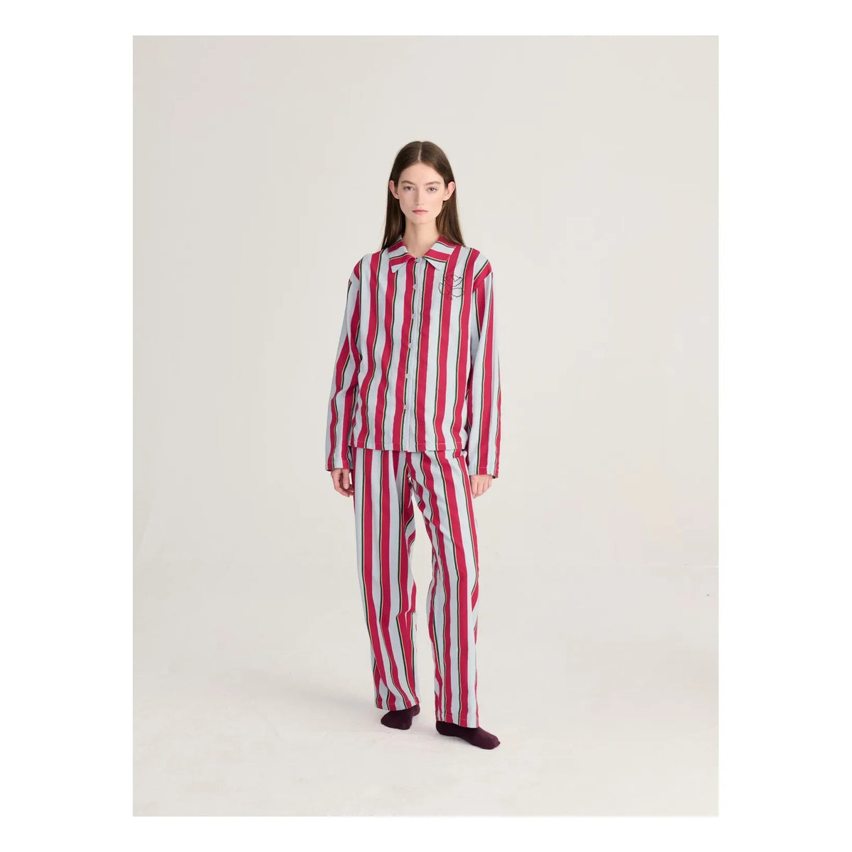 Bobo Choses - Organic Cotton Checked Flannel Pajamas | Red