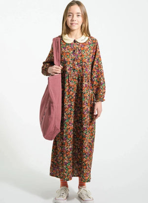 Piupiuchick - Floral Claudine Collar Long Dress | Black