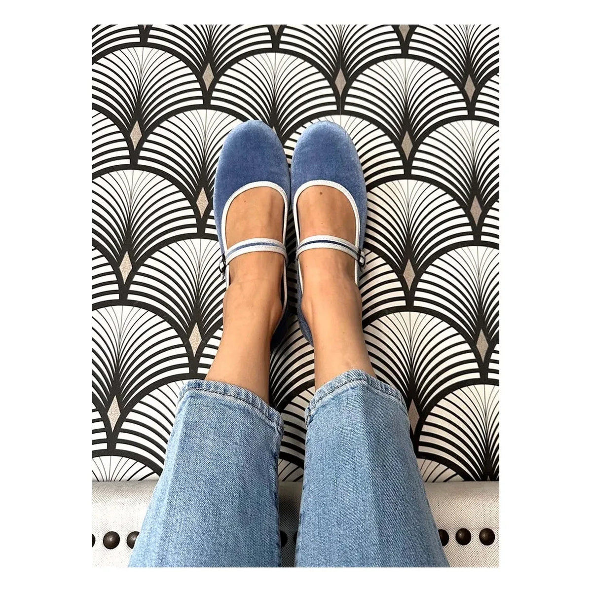 Hermosilla - Arcachon Velvet Ballerina Shoes - Women's Collection | Blue