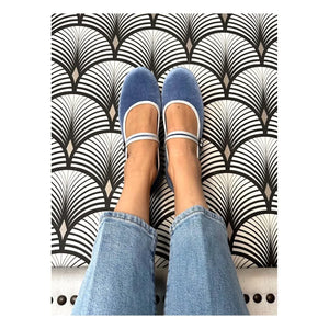 Hermosilla - Arcachon Velvet Ballerina Shoes - Women's Collection | Blue