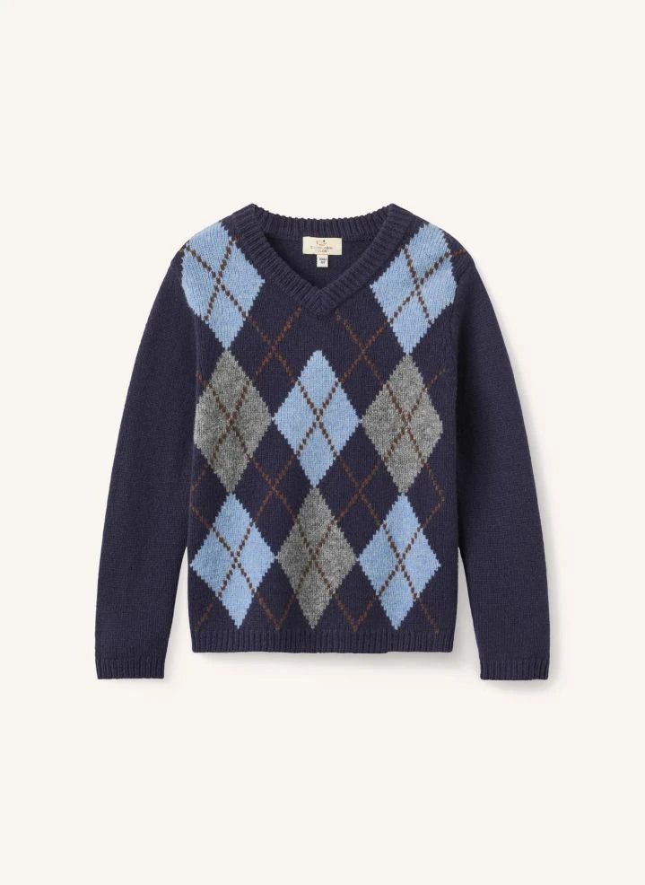 Copenhagen Colors - Navy Argyle Sweater