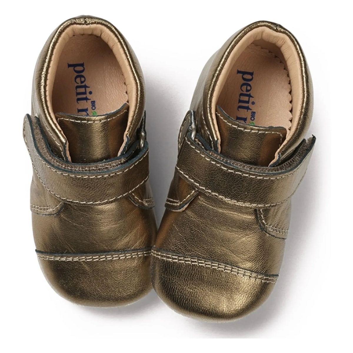 Petit Nord - Rainbow Shine Velcro Sandals | Bronze