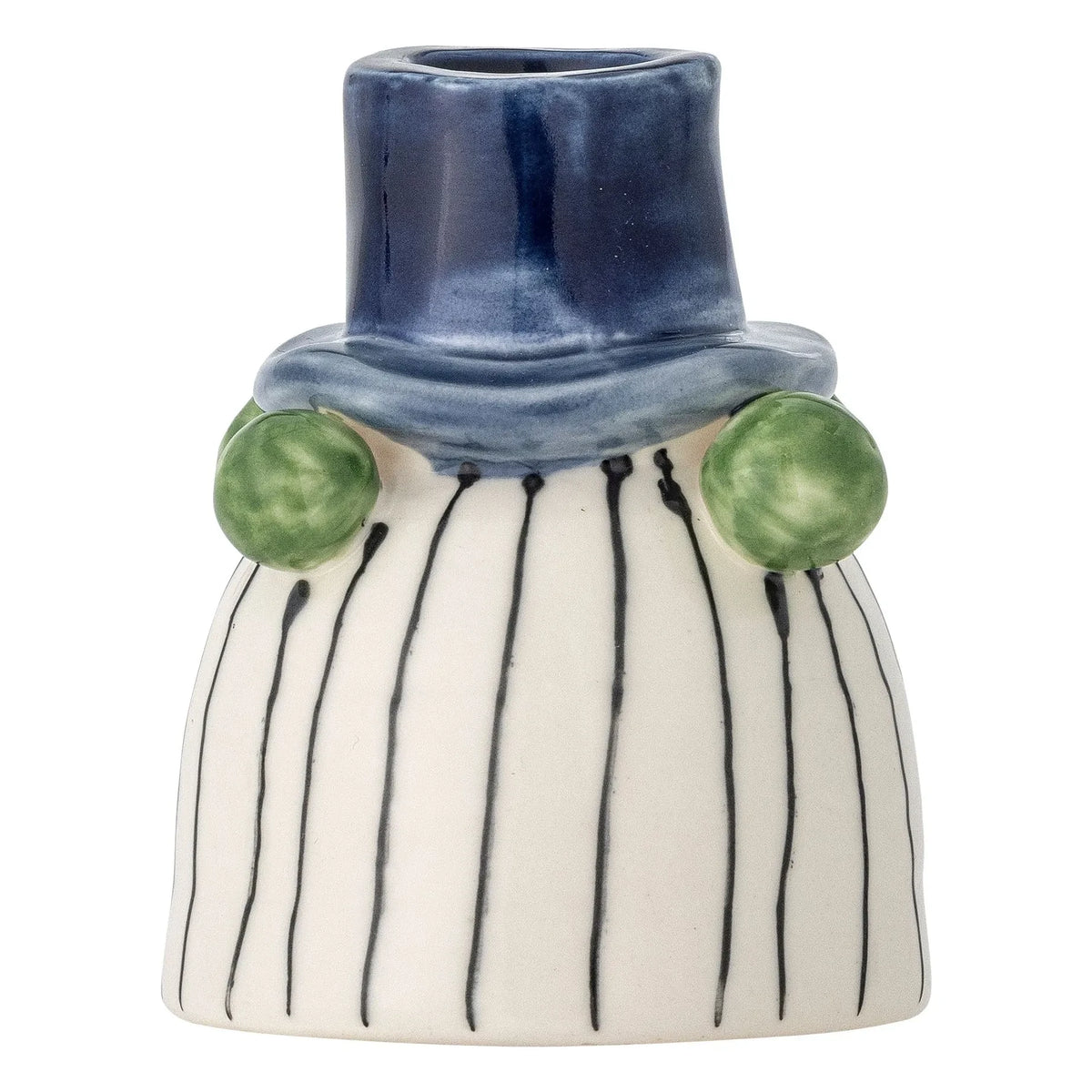 Bloomingville - Tacana Stone Ceramic Candle Holder | Blue