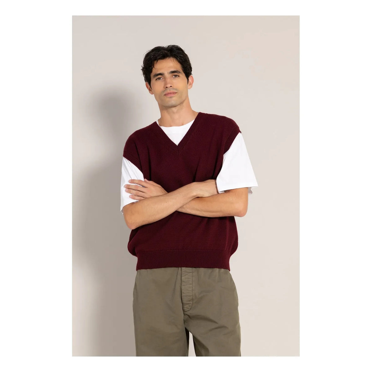 Smallable Man - Baxter Sleeveless Merino Wool Sweater | Burgundy