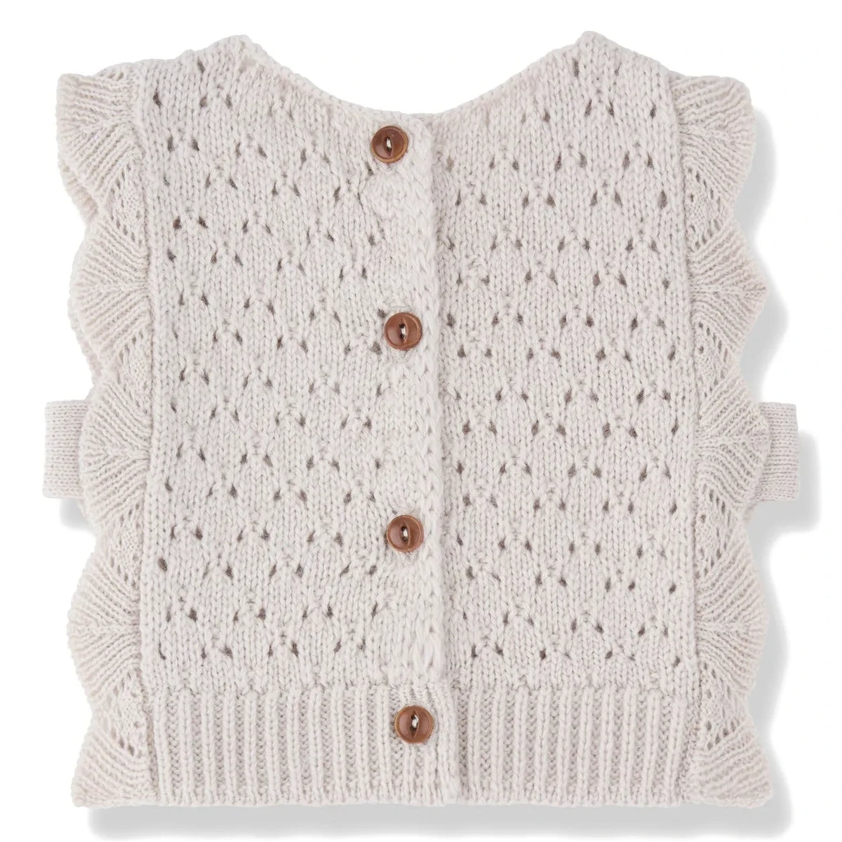 1+ in the family - Paris Strappy Baby Sweater, Merino Wool | Ecru