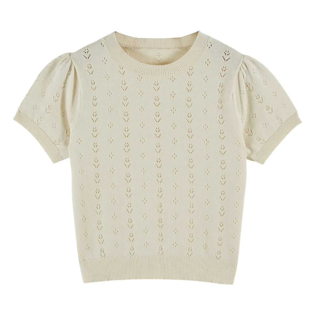 Emile et Ida - Openwork linen T-shirt | Cream