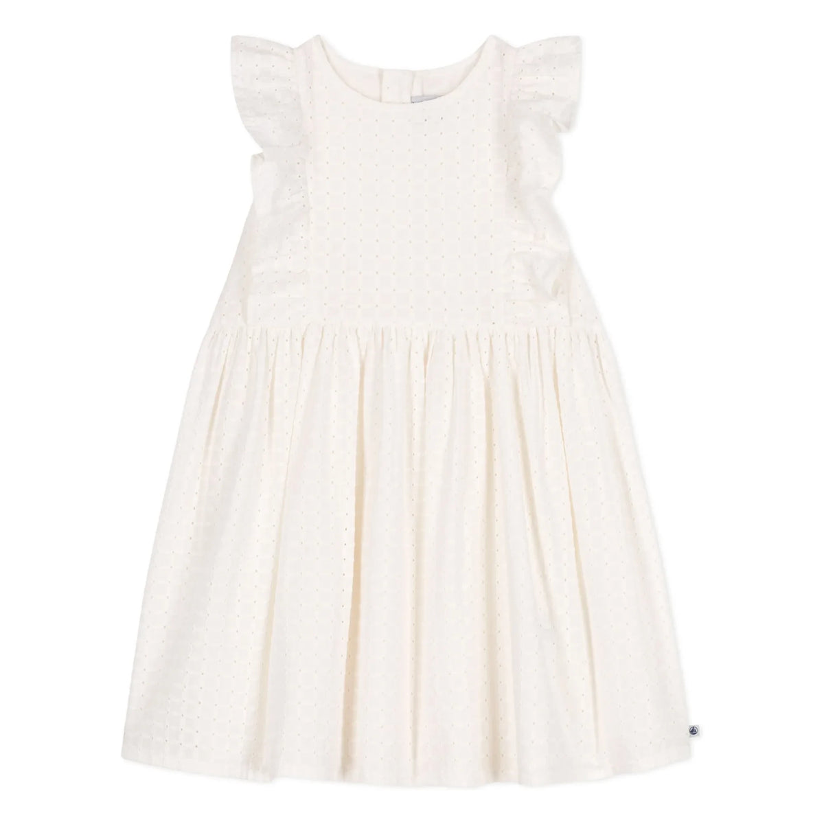 Petit Bateau - Dress Brendice Broderie Anglaise Organic Cotton | White