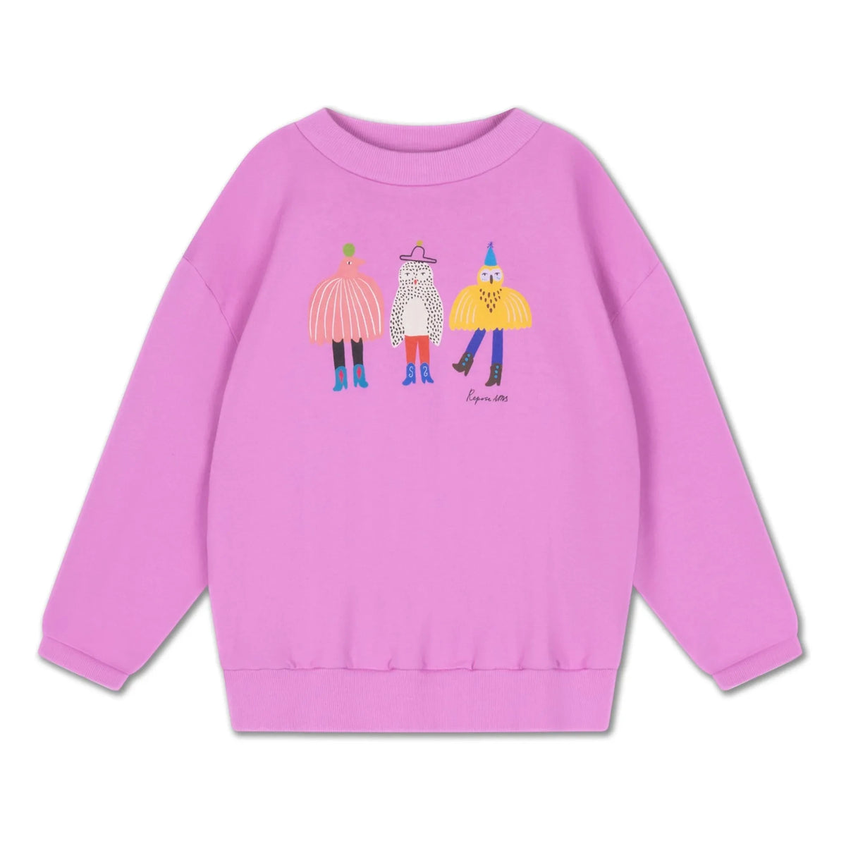 Repose AMS - Oversized Cozydrop Oiseaux Organic Cotton Sweatshirt | Pink