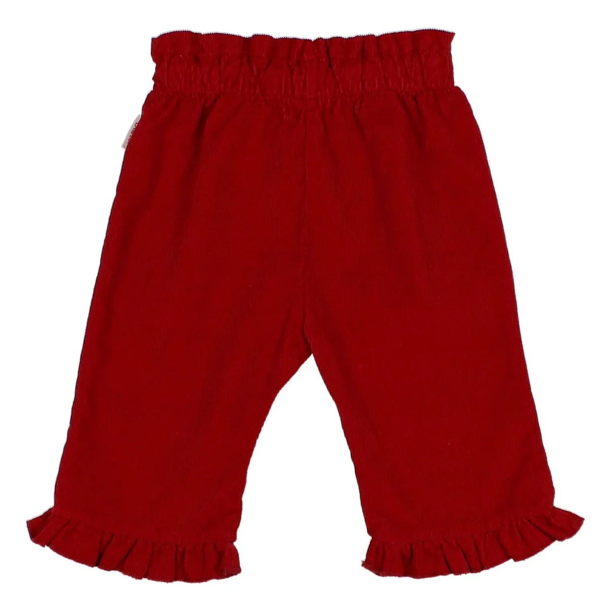 Búho - Soft Velvet Ruffled Pants | Cherry Red