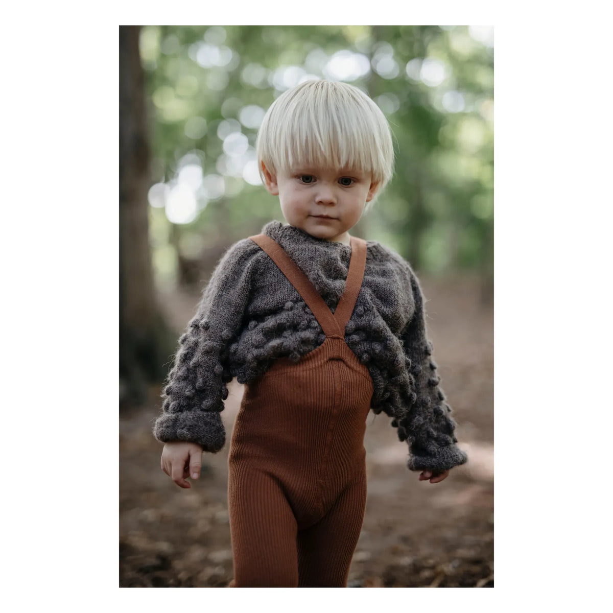 Silly Silas - Organic Cotton Striped Tights | Rust Red