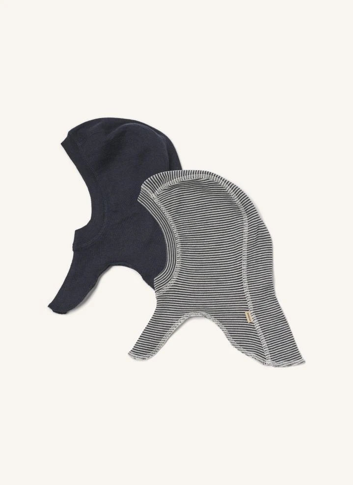 Wheat - 2-pack Felix Striped Wool Balaclava | Navy
