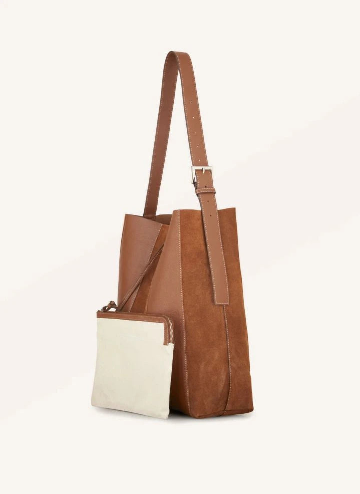 Becksöndergaard - Mae Suede Bag with Buckle | Cognac