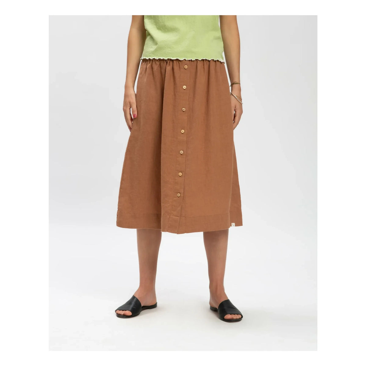 Matona - Pleated Skirt | Brown