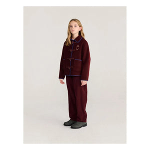 Bobo Choses - Wool Owl Coat | Burgundy