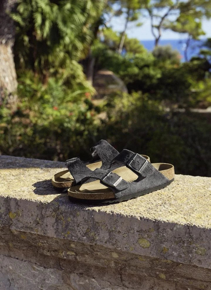 BIRKENSTOCK - Arizona Suede Sandal | Dark grey