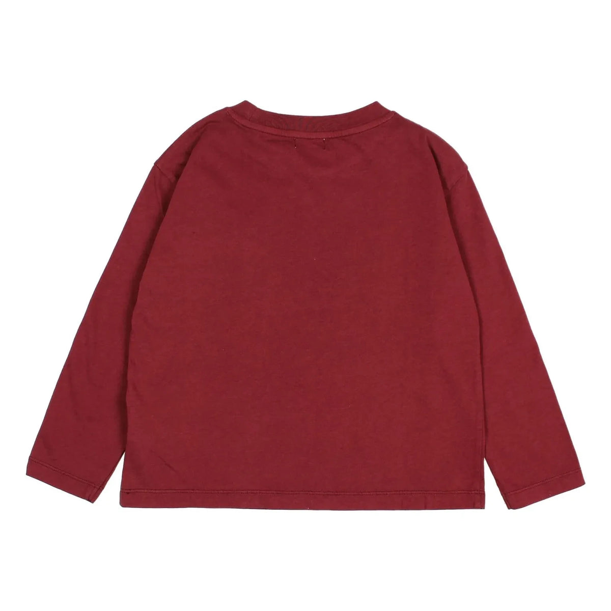 Búho - Organic cotton pocket detail T-shirt | Burgundy
