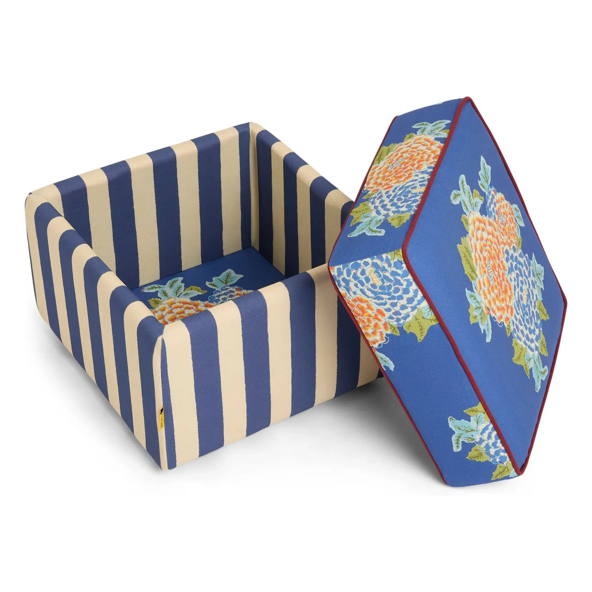 Lisa Corti - Corolla square pouf | Blue