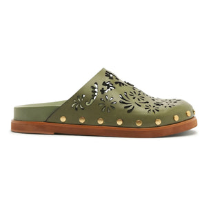 Farm Rio - Anatomically Open Embroidered Leather Mules