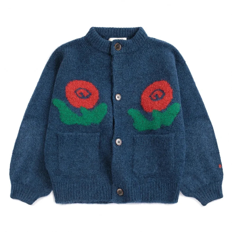 Bobo Choses - Floral Cardigan | Dark Blue