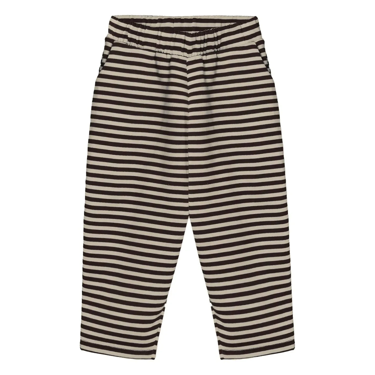 Fliink - Alvin Striped Organic Cotton Pants | Brown
