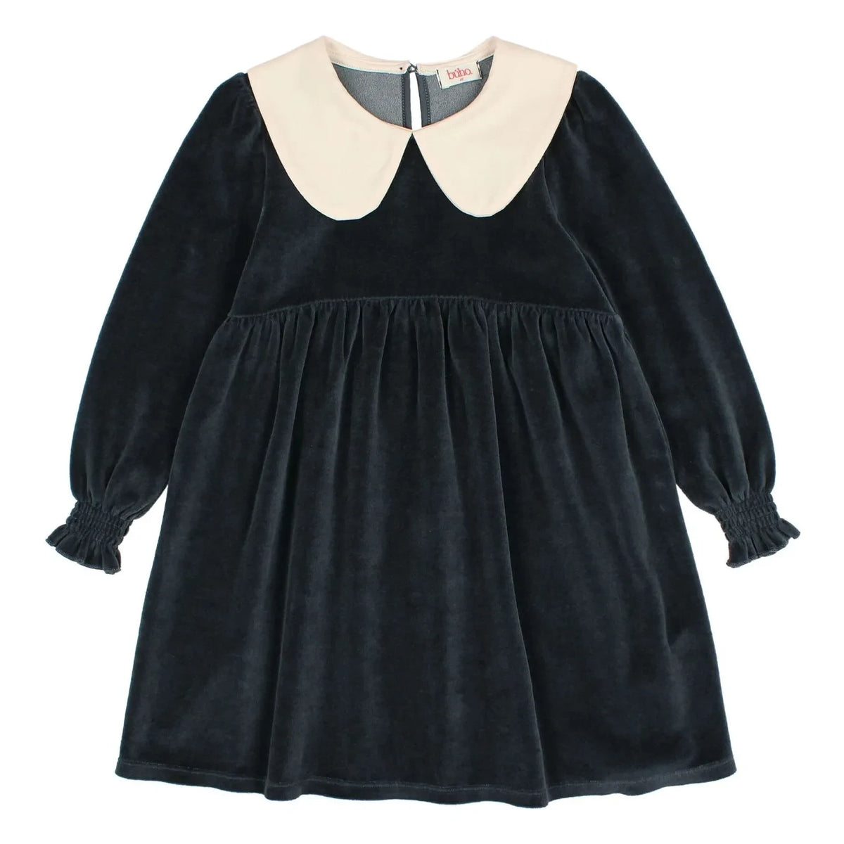 Búho - Klaudine Collar Dress Velvet Organic Cotton | Dark grey