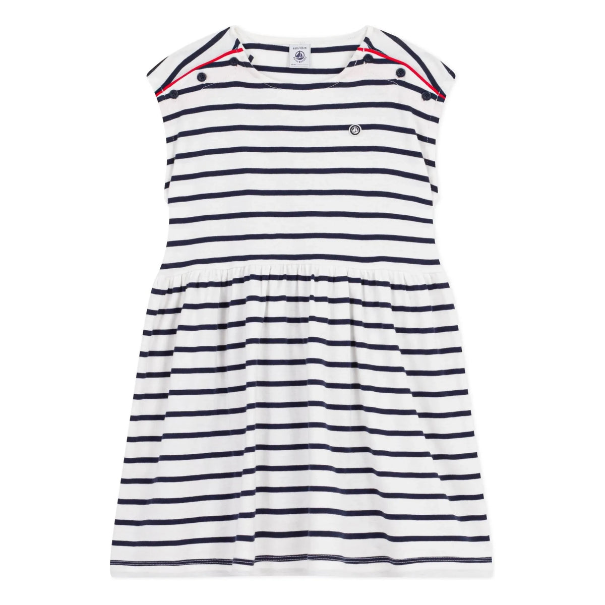 Petit Bateau - Striped Sleeveless Dress | White