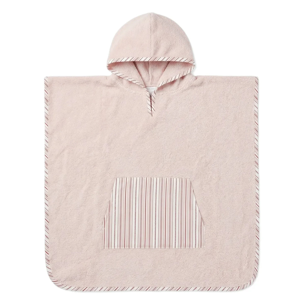 Editions Aimable - Paula bath poncho | Raspberry Striped Poplin
